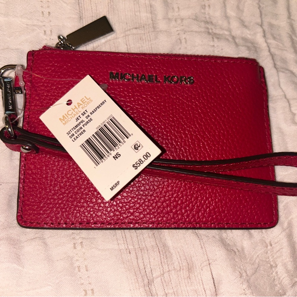 Michael Kors Pink Pebbled Leather Wristlet